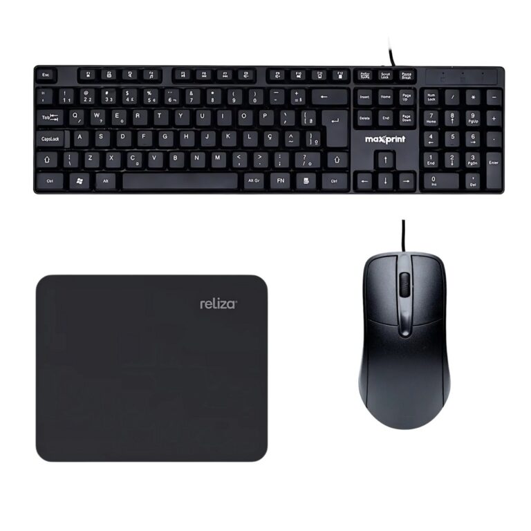 Kit Teclado mouse mousepad office com fio usb pc n