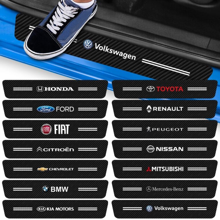 Kit 4 Peças Adesivo Soleira de Porta Carro Modelo