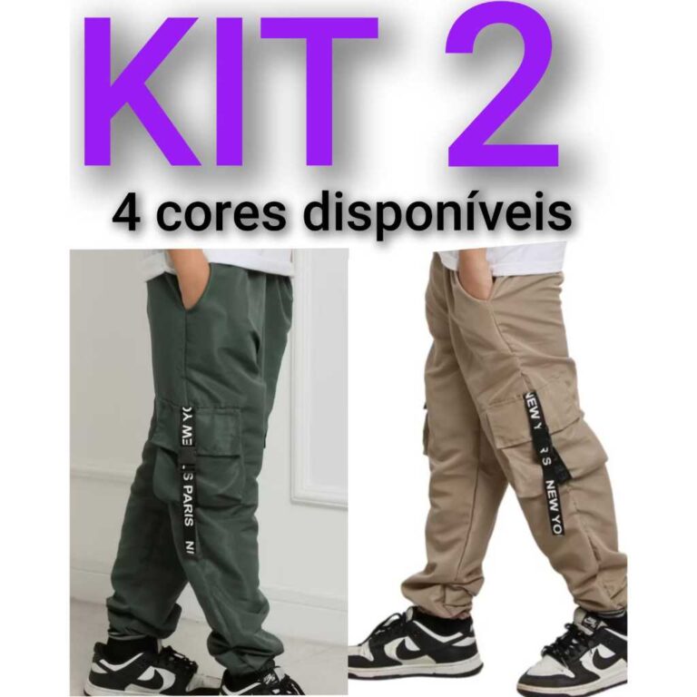 KIT 2  calça infantil menino  tactel juvenil blog