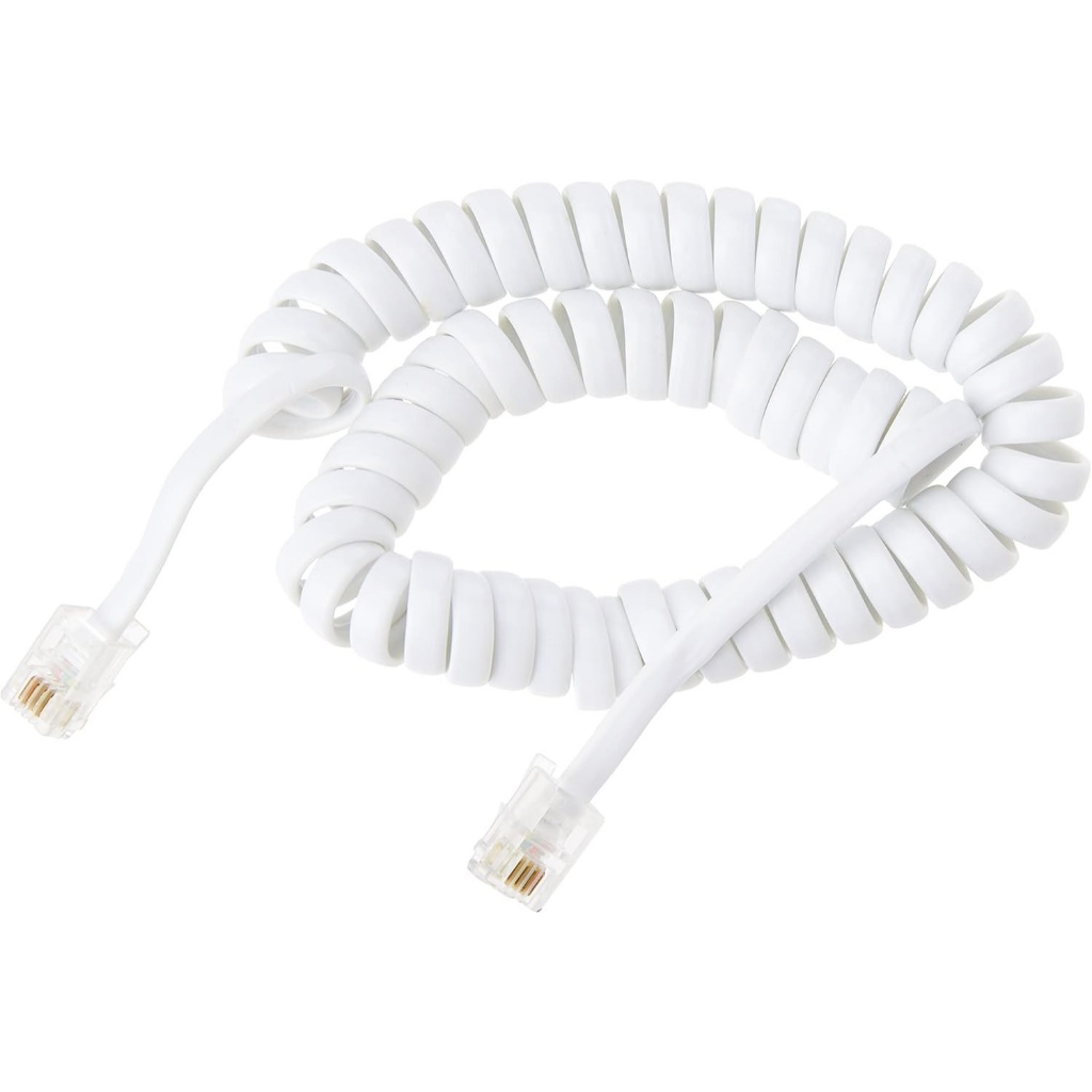 Cabo Espiral Para Telefone Conector Rj11 – 1,80mts Branco