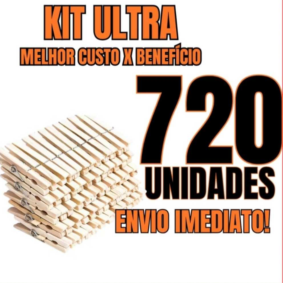 Kit 120 a 720 Grampos de Roupa Prendedores De Madeira para Roupas Pregadores de Roupa Para Varal Res