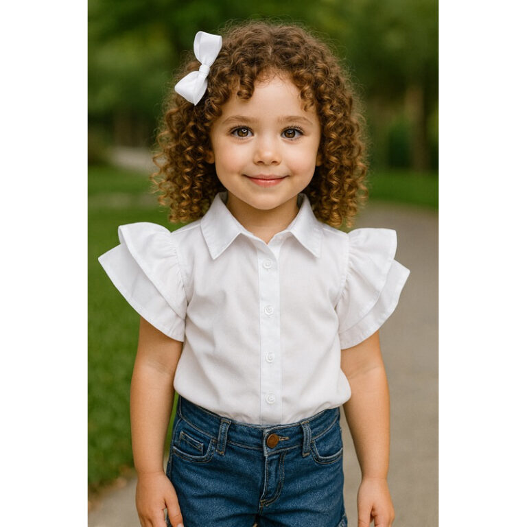 Camisa Infantil Menina Manga Princesa Gola Polo So