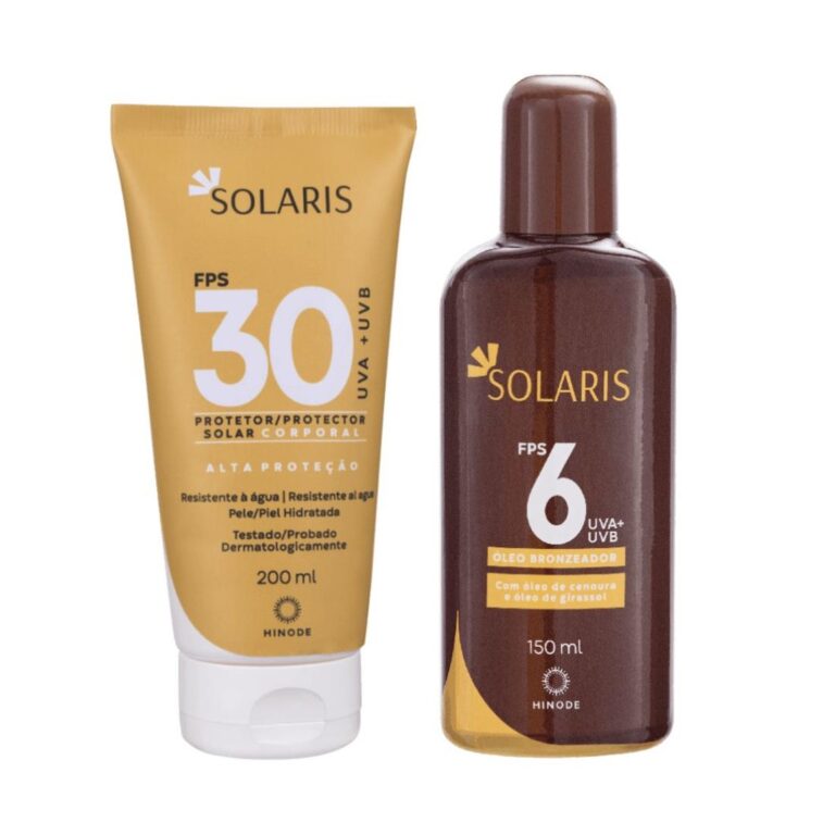 Kit Protetor solar FPS 30 e Óleo Bronzeador Solar