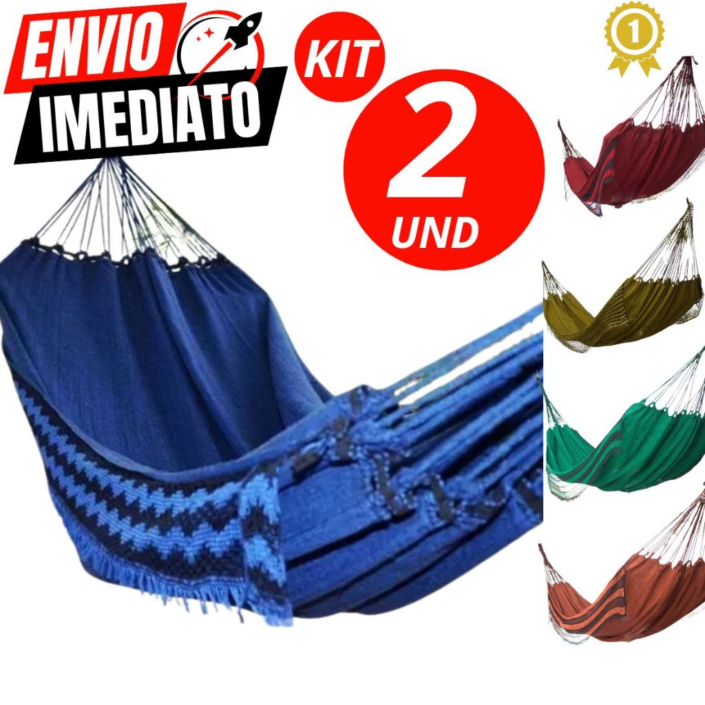 Kit 2 Rede Casal ou Solteiro Descanso Resistente Grande Algodão Artesanal