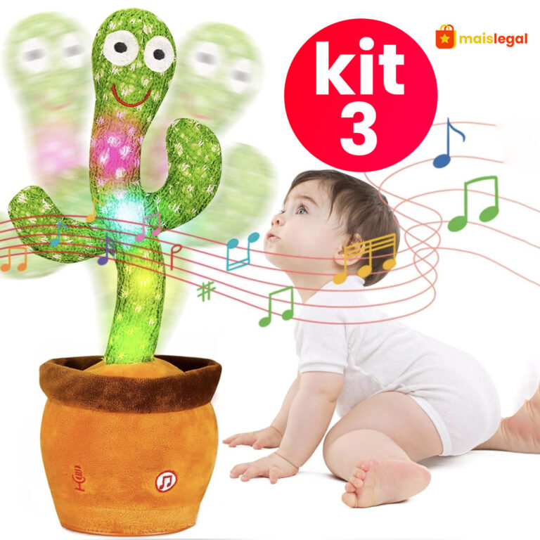 Cacto dançante falante interativo com som Musicas