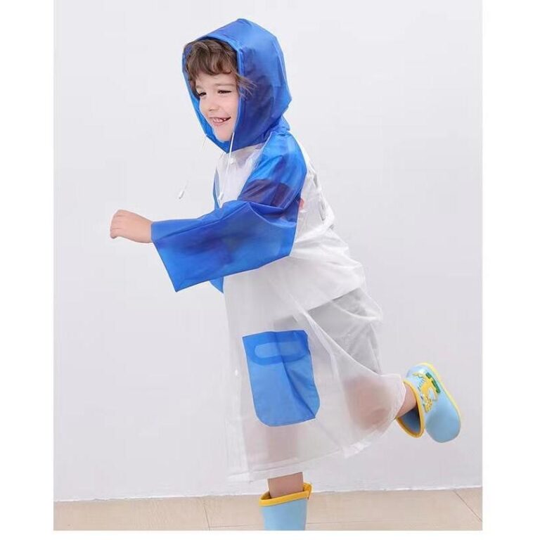 Capa de chuva infantil menino menina com capuz e b