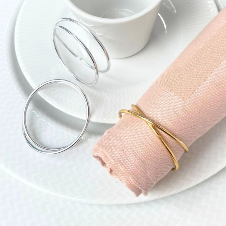 6 ou 12 Argola Porta guardanapo Fio Infinito Metal