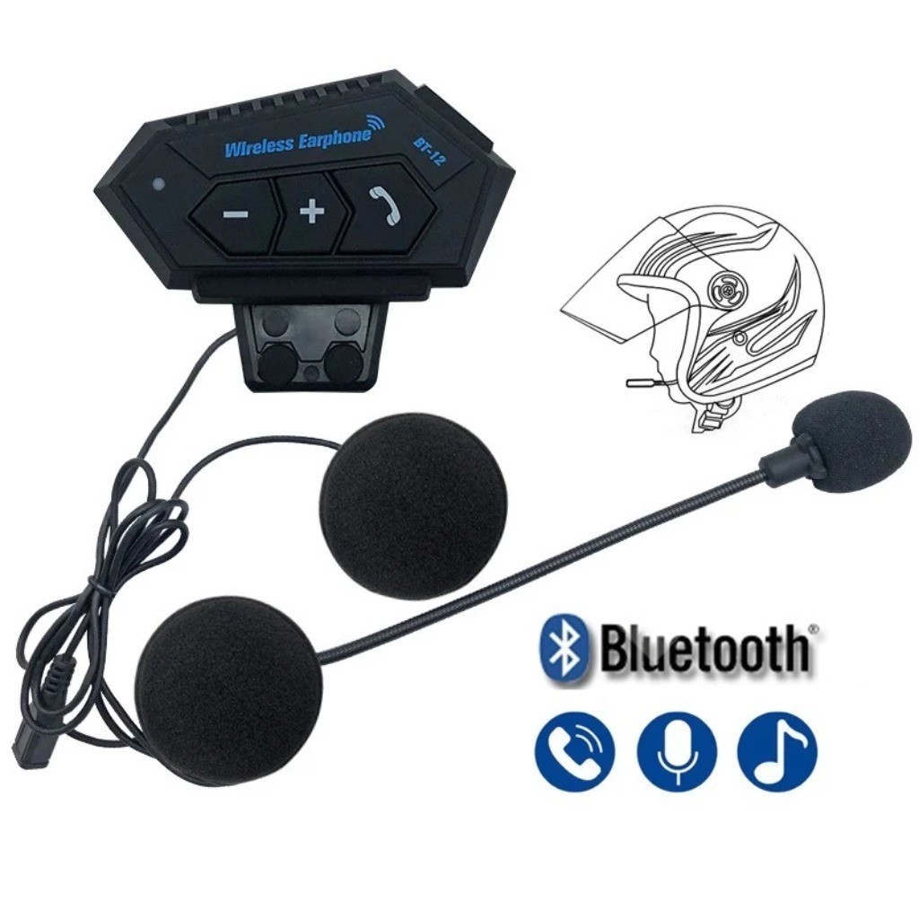 Fone De Ouvido Capacete Da Motocicleta Sem Fio Handsfree Fones Estéreo Leitor Música Alto-Falante jo