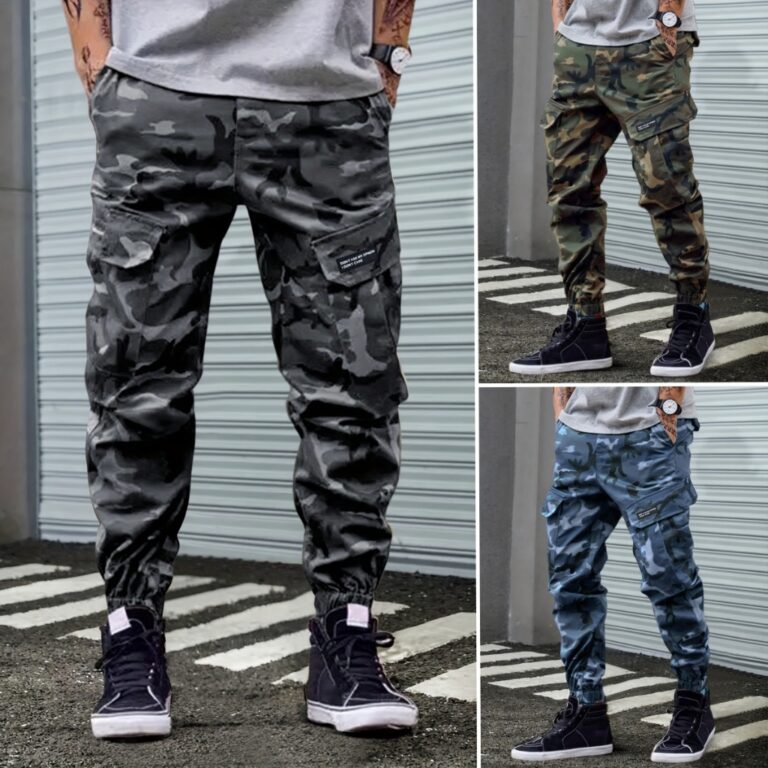 Calça Masculina Sarja Camuflada Sarja Jogger Carg