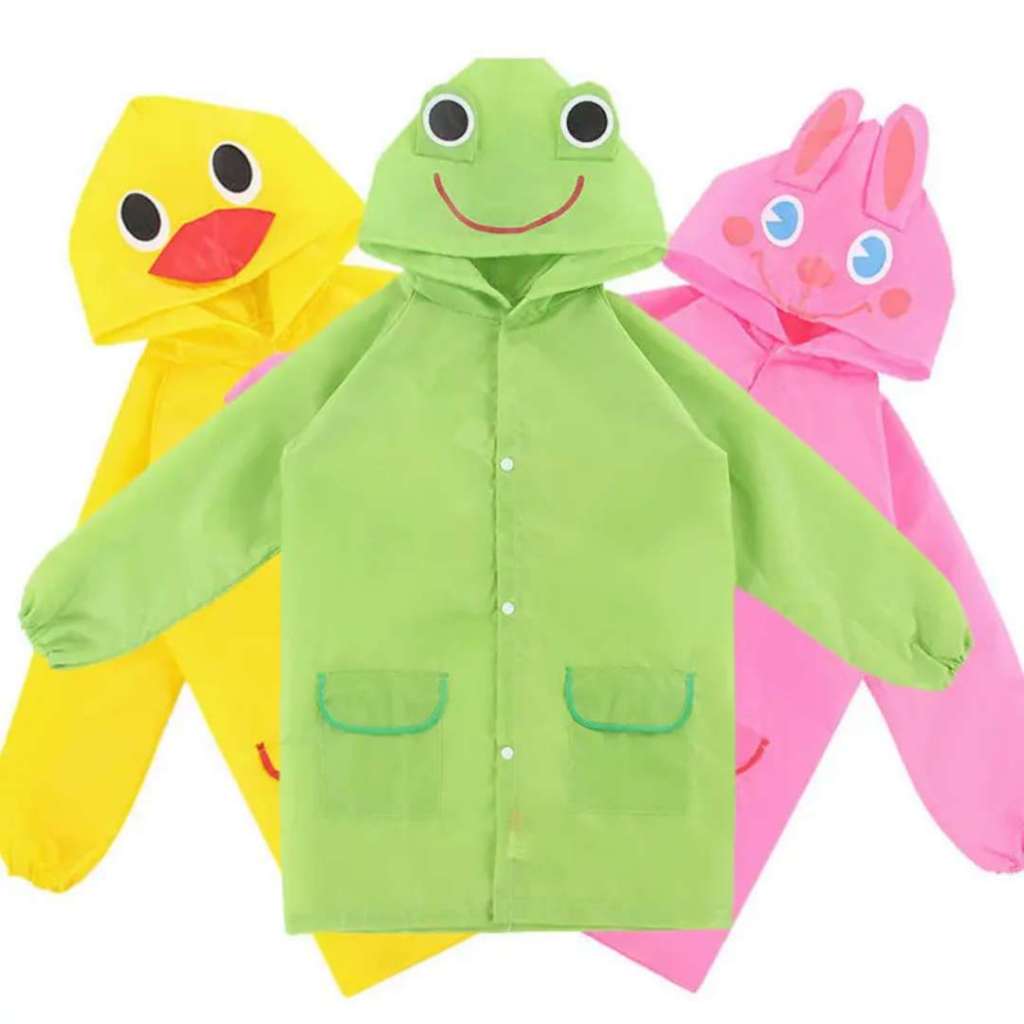 capa de chuva infantil com desenhos fofos [ com capuz; impermeável ] – CES BAZAR –