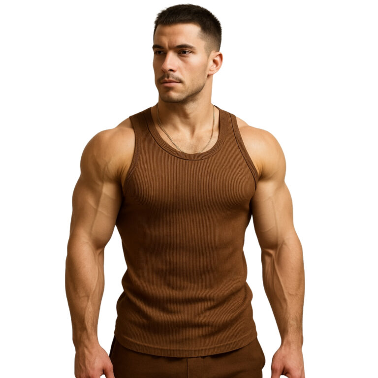 Regata Masculina Americana Ribana Canelada Slim Ju