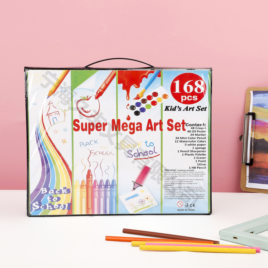 Estojo Maleta Pintura Infantil 68/86/150/168 Peças Paleta Canetinha  Giz Lápis Cores Variadas Desenh