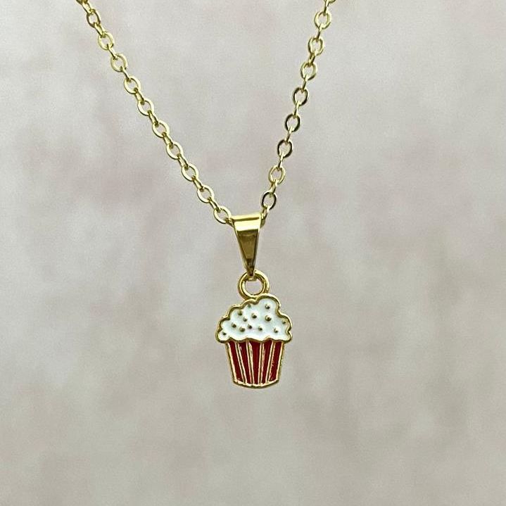 [ SEMI JOIA ] Colar Infantil Feminino Pipoca Delic