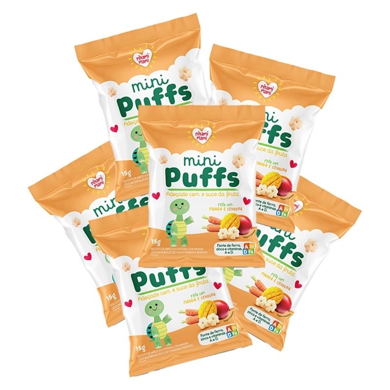 MINI PUFFS MANGA E CENOURA 6x15g – NHAMI MAMI