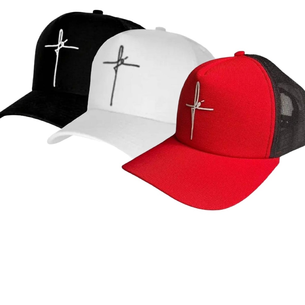 Boné Unissex Moda Trucker Fé Premium
