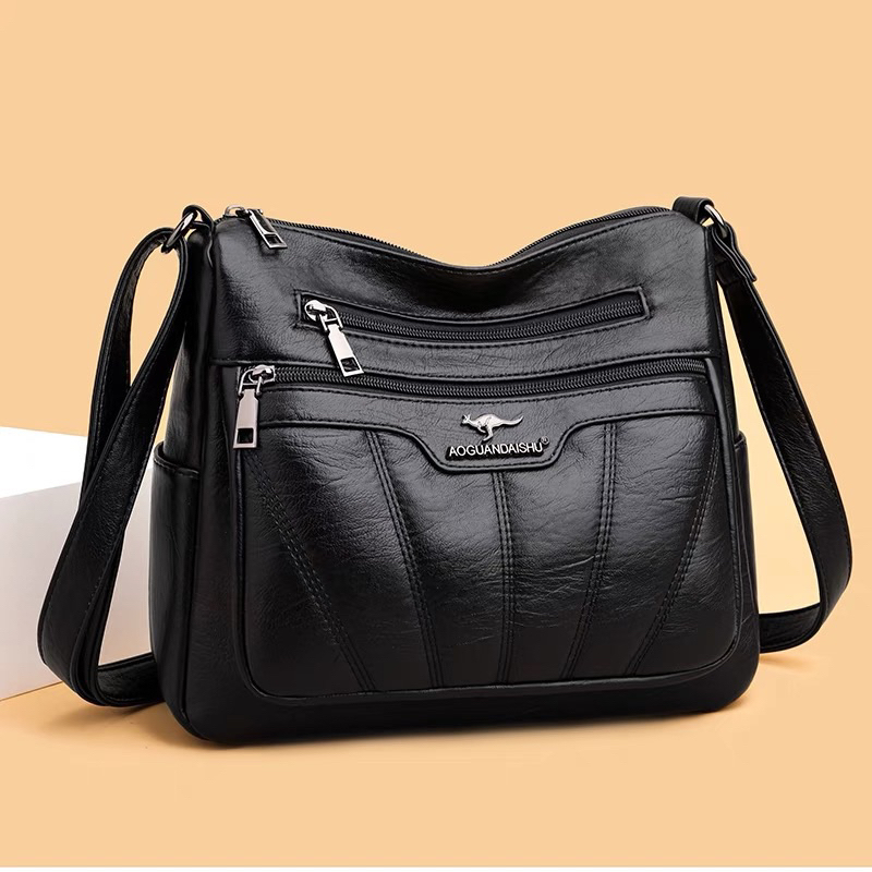 (2019,2020)Nova bolsa de lazer versátil de couro macio e grande capacidade, bolsa de ombro, bolsa me