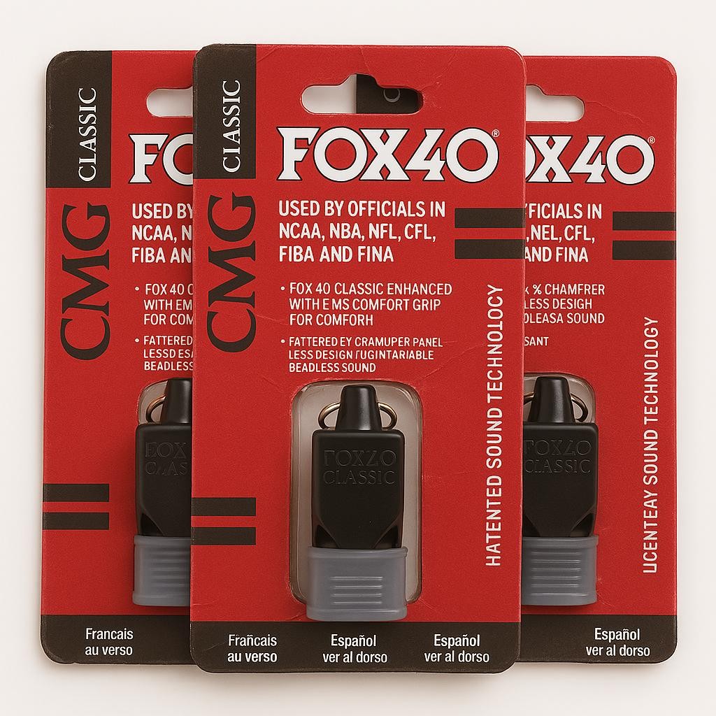Apito  Profissional Fox 40 Classic com cordão Árbitro de Futebol  1 / 2 / 3 / 5 unidades