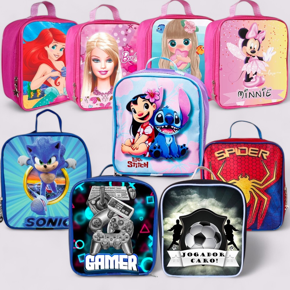 Lancheira Térmica Infantil Feminina e Masculina Grande – Reforçada