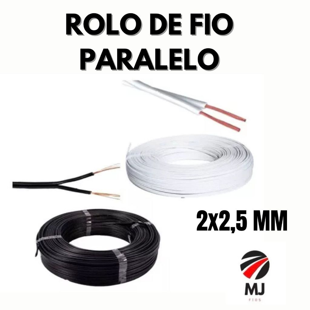 Rolo de fio paralelo 2×2,5mm com 100 metros e 50 metros