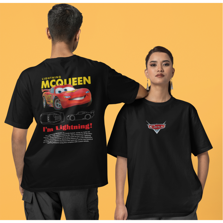 Kit Casal Modelo Novo Relâmpago Mcqueen e Sally Camisa Algodão Camisas Premium 100%Algodão Unissex