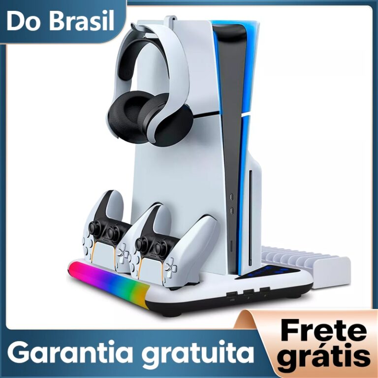 Base Cooler Para Ps5 Slim Suporte Para Fone Carreg