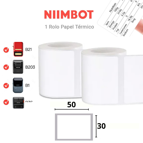 2 Etiqueta 50×30 Niimbot B21 B1 230 Etiquetas