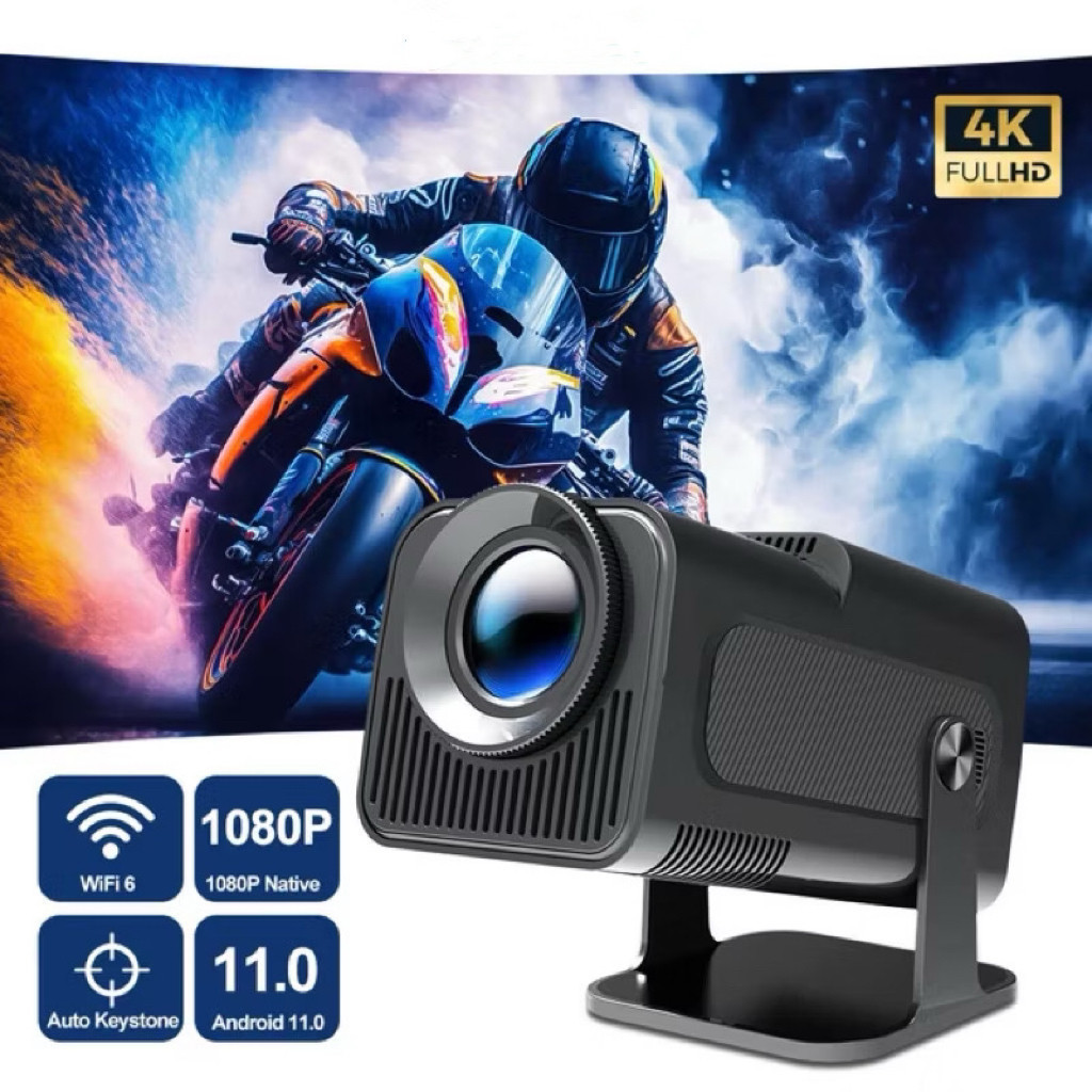 Mini Projetor HY320 Portátil Full HD 1080p | Compatível 4K, Bluetooth, HDMI, USB | Cinema em Casa co