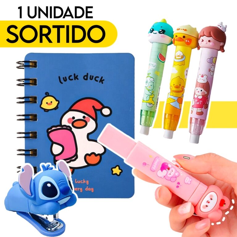 Material Escolar Infantil Fofo Sortido Caneta Apon