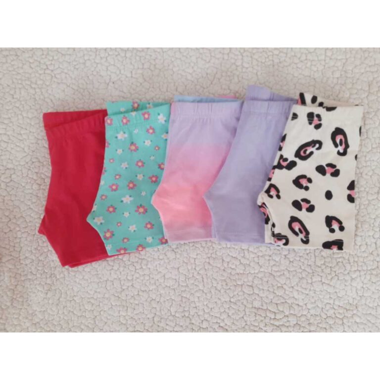 Kit 5 bermudas shorts ciclista infantil menina cot