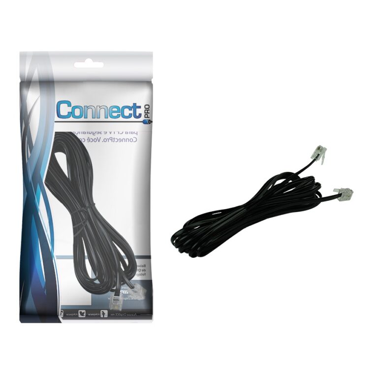 Cabo Telefone Liso Preto 5 Metros Original –