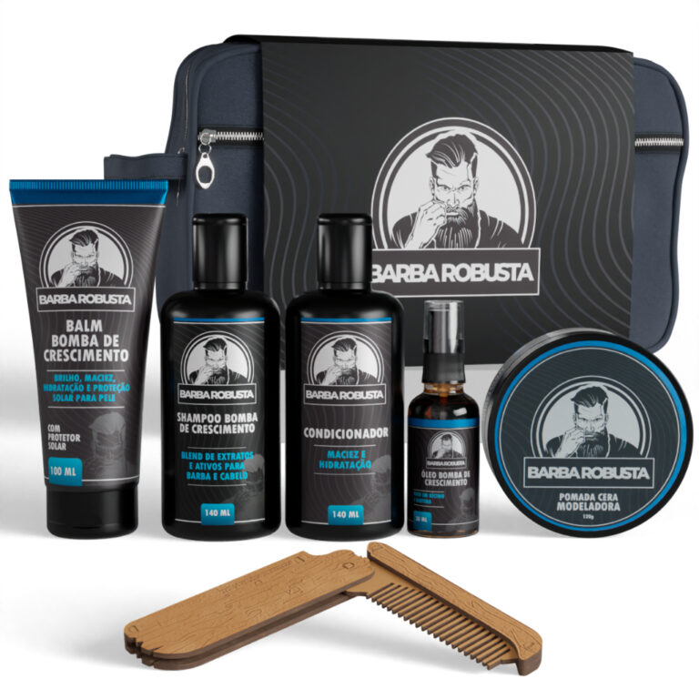 Kit Para Barba Shampoo Condicionador Balm Oleo Cer