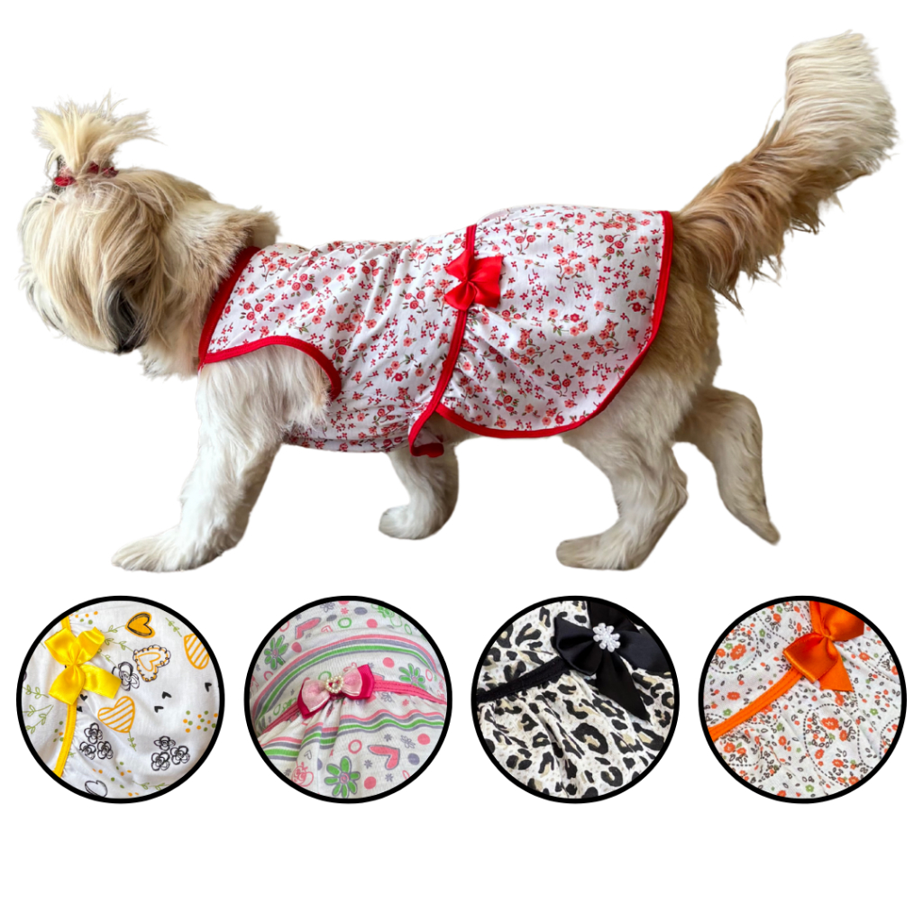 Vestido para Pet Verão – Roupinha pra Cachorro de Porte Pequeno a Grande – Roupa Para Macho e Fêmea