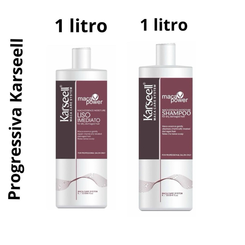 Kit Karseell Liso Perfeito  Shampoo 1L + Progressiva 1L
