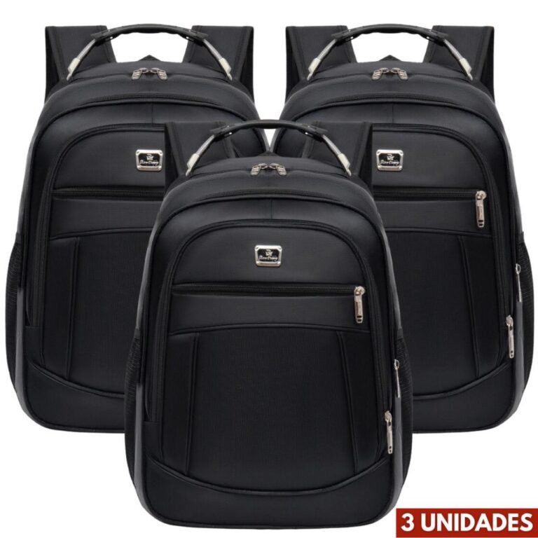Kit 3 Mochilas Mala Reforçada Notebook Impermeáv