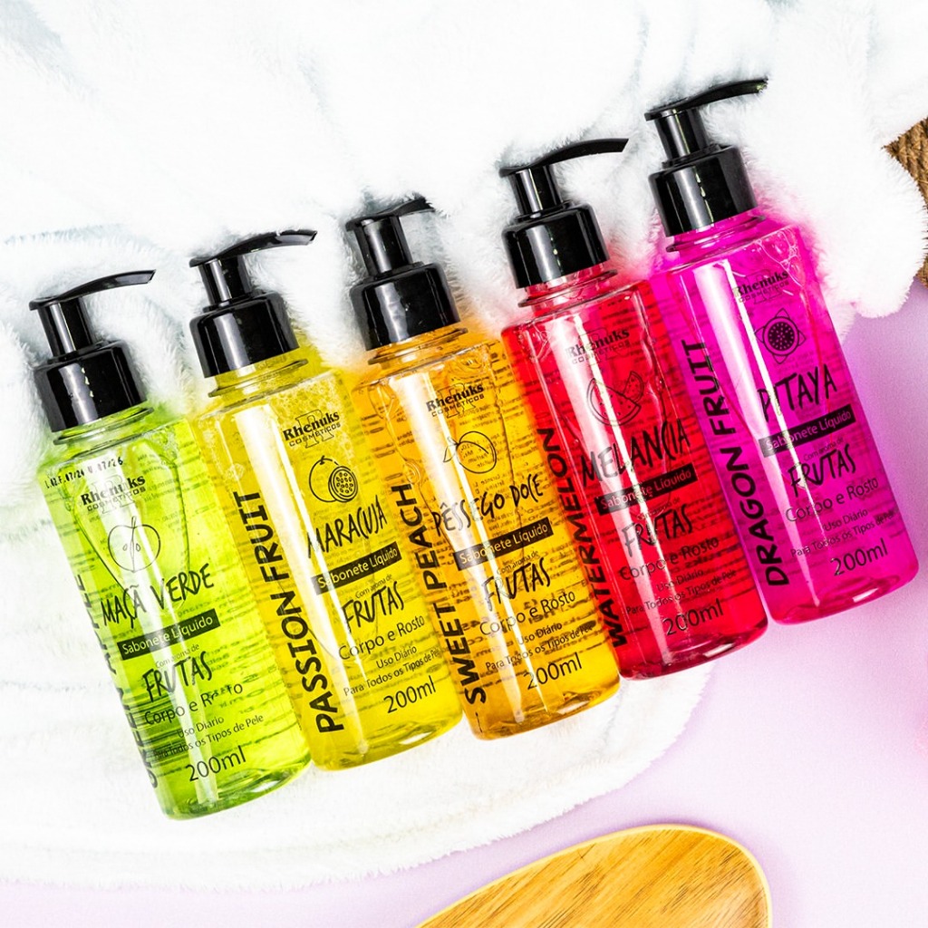 Kit Frutal Sabonete Líquido + Hidratante para Corpo e Rosto – Beleza e Cuidado Completo