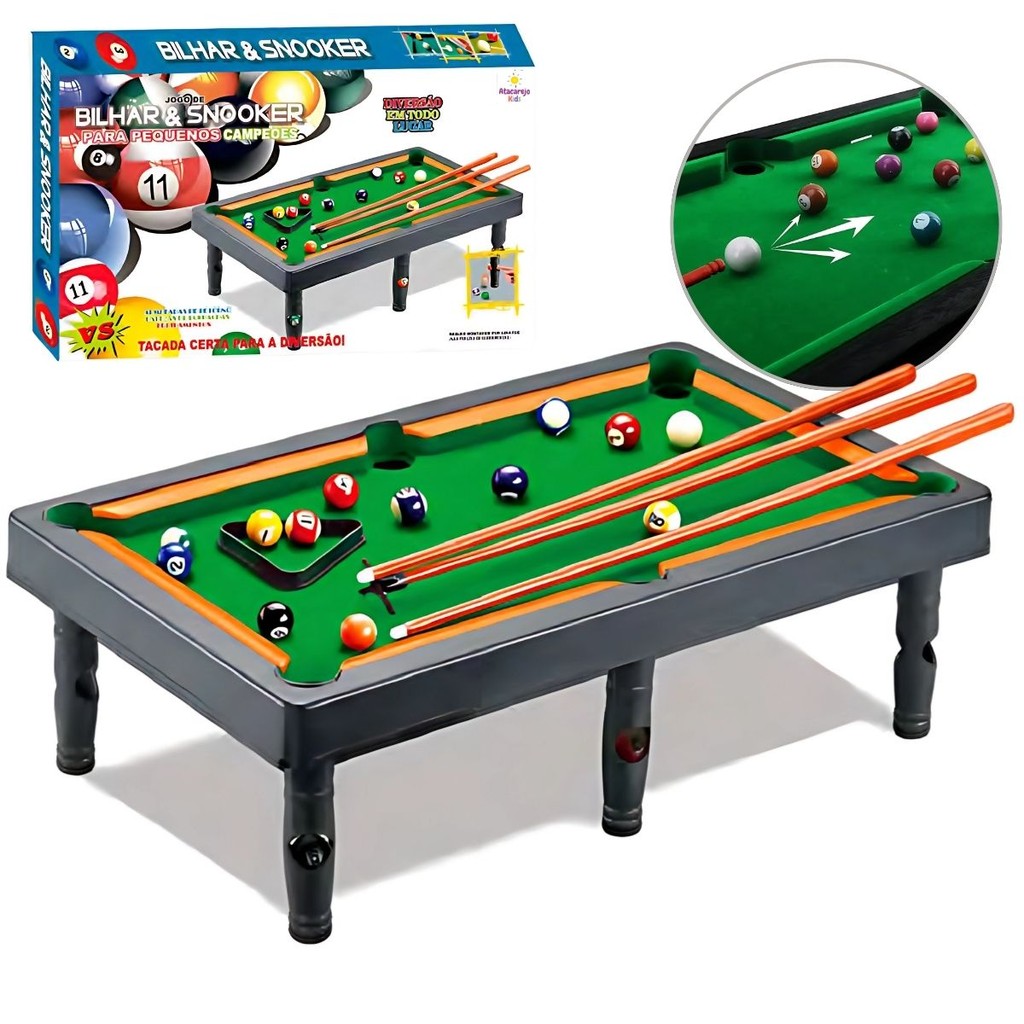 Mini Mesa De Sinuca Bilhar Portátil Infantil Kit Completo