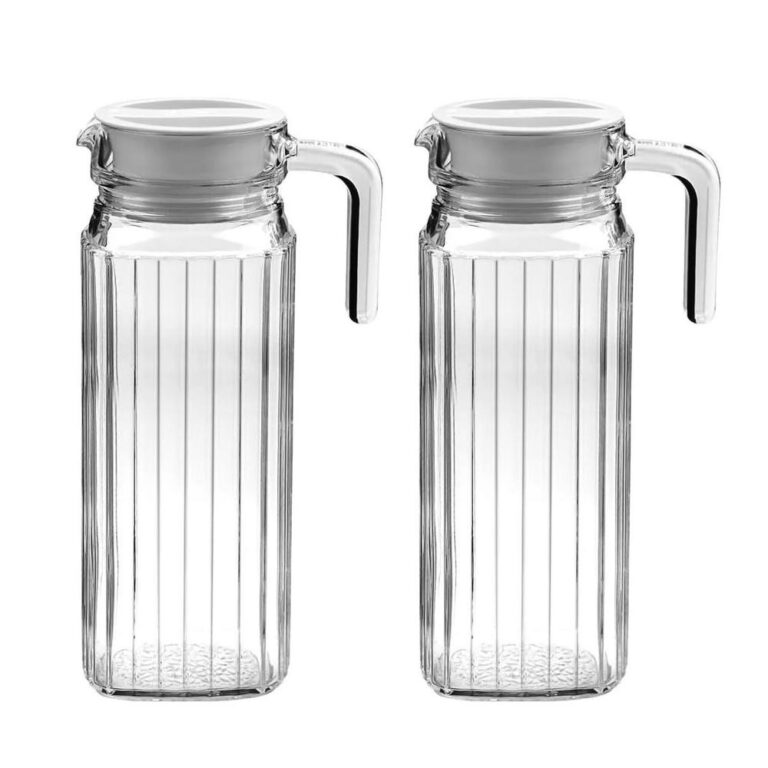 2 Jarra de vidro com tampa 1Lt água suco transpar