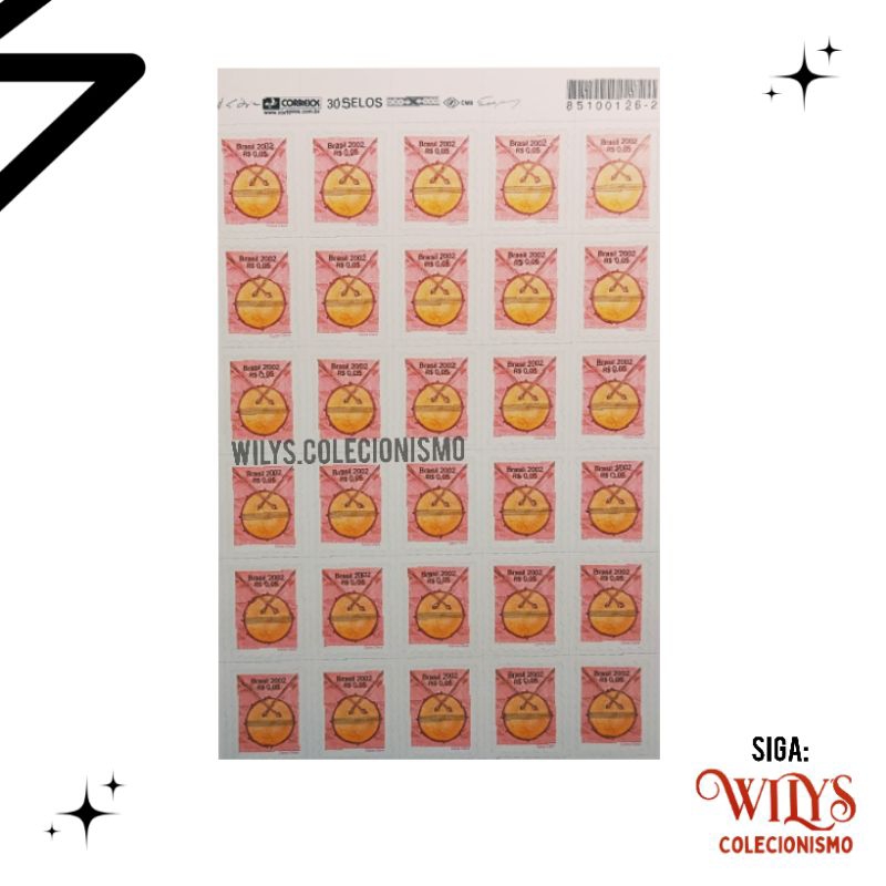 Selo Carta Social para presídio – Cartela com 30 Selos – Instrumentos Musicais – Caixa Clara