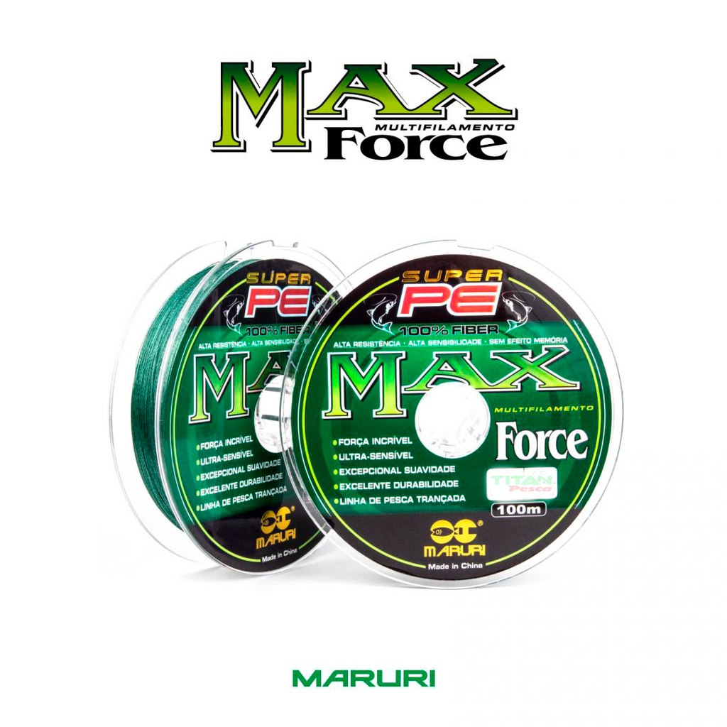 Linha Pesca Multifilamento  Super PE Max Force 4X(4 FIOS) Verde 100 metros (VARIAS MEDIDAS)