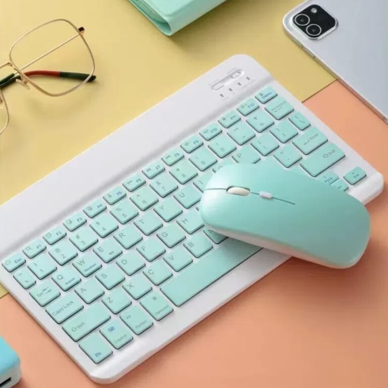Kit Teclado e Mouse Sem Fio Bluetooth Colorido Mac