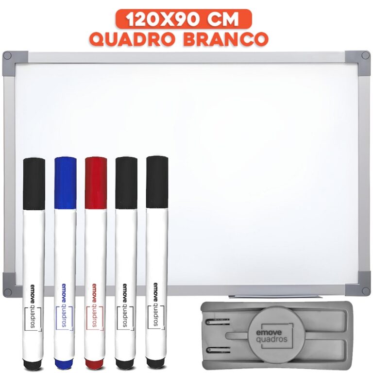 Quadro Branco 120x90cm Lousa Branca Escolar Lisa M