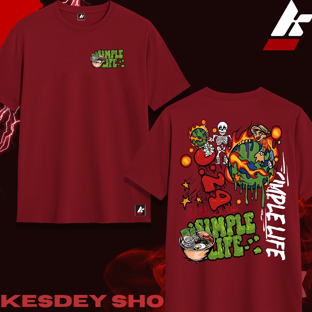 CAMISETAS T-SHIRT 100% Algodão UNISSEX STREETWEAR Estampa Personalizada DESENHO SIMPLE LIFE