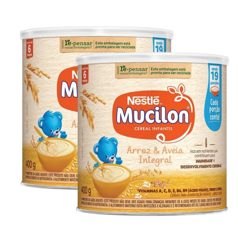 Kit 2 Mucilon Arroz e Aveia Cereal Infantil Lata 4