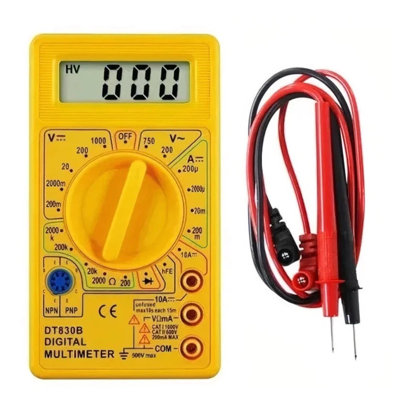 Multímetro Digital DT-830 Profissional Portátil Com Bateria Cabo Multi Teste Multimetro