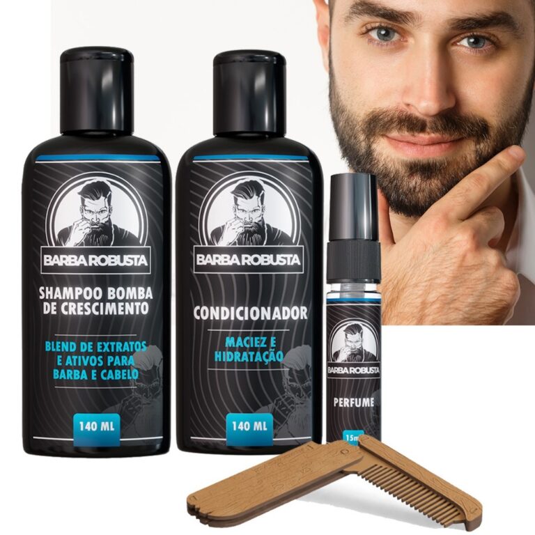 Barba Robusta Kit barba Shampoo Condicionador Perf