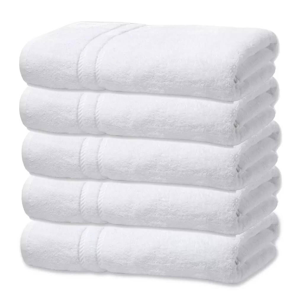 Kit 4 Toalhas de Rosto Branca Hotel Macia Felpuda Prata – Costura Dupla Reforçada