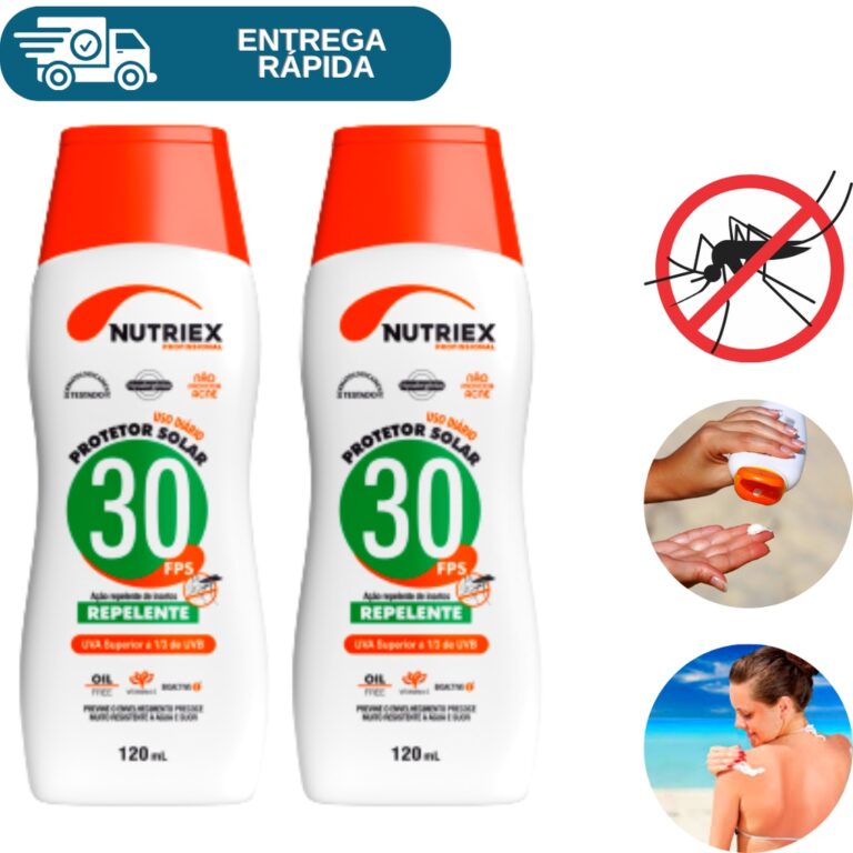 Kit 2 Protetor Solar Fps 30 Repelente 120ml Nutrie