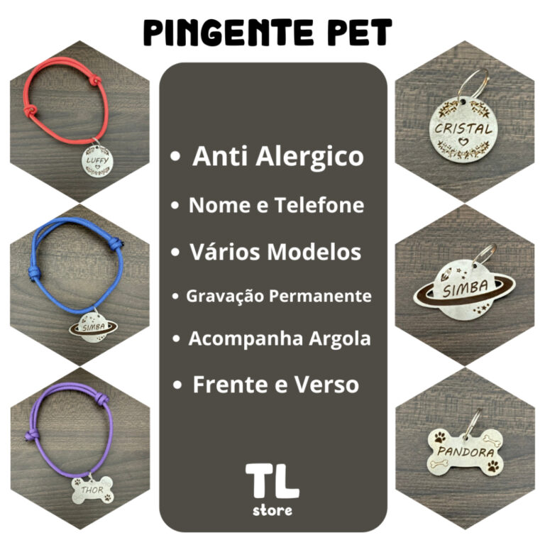 Plaquinha de identificação Pet acessórios para 