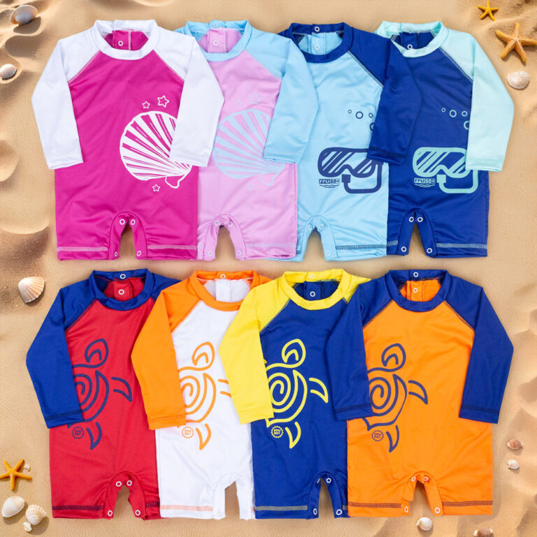 Macacão Bebê UV50+ Curto Proteção Solar para P