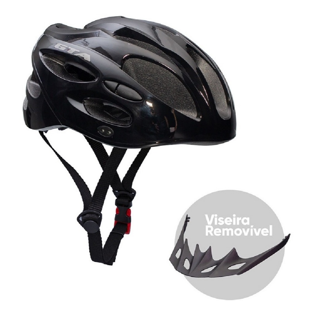 Capacete GTA Start inmold Ciclismo c/ Sinalizador Led Bike 20 Furos de Ar